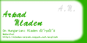 arpad mladen business card